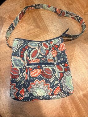Vera Bradley Navy, Coral and Mint Quilted Crossbody